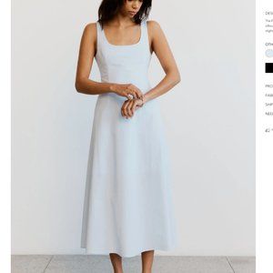 THIRD FORM | FLOWERS FOR YOU FLARE MIDI DRESS | SKY BLUE, US 2